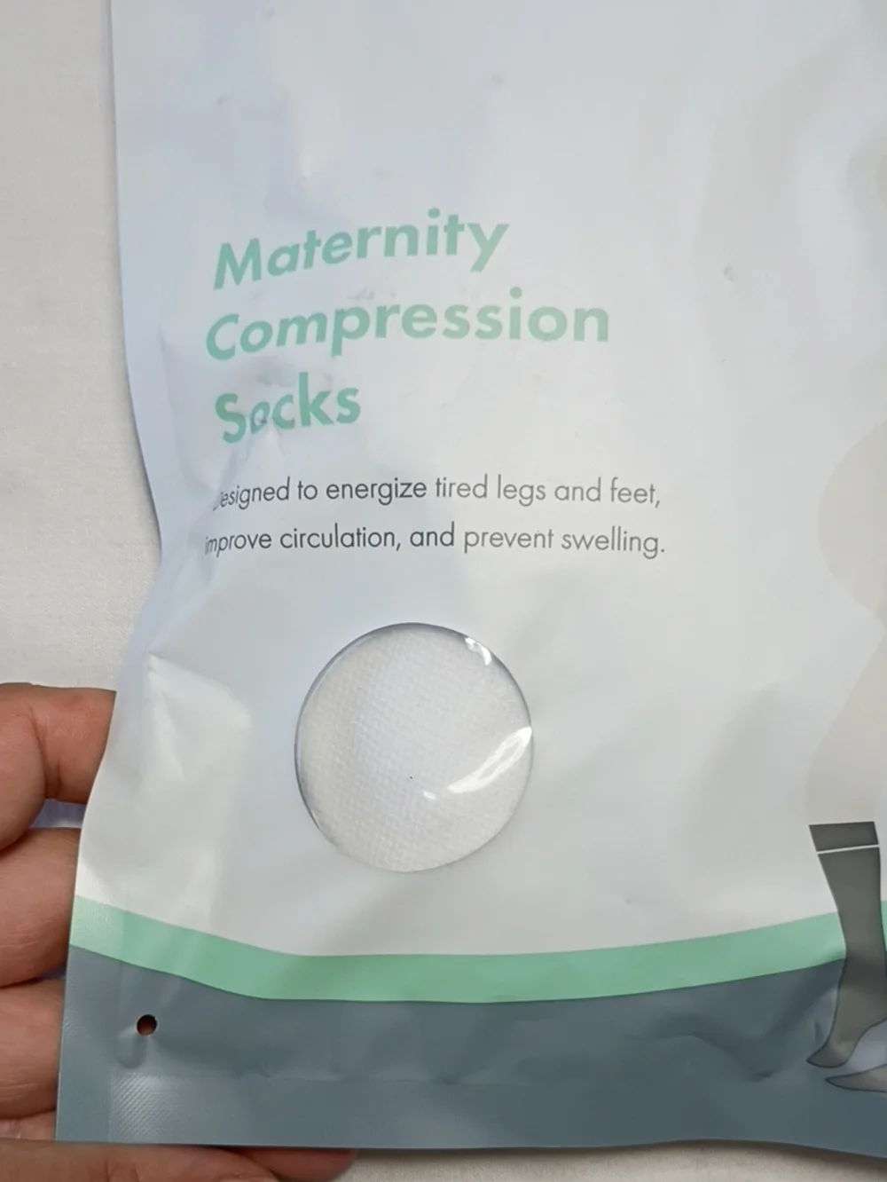 Motif White Maternity Compression Socks Gradient Compression Level 20-30 MmHg